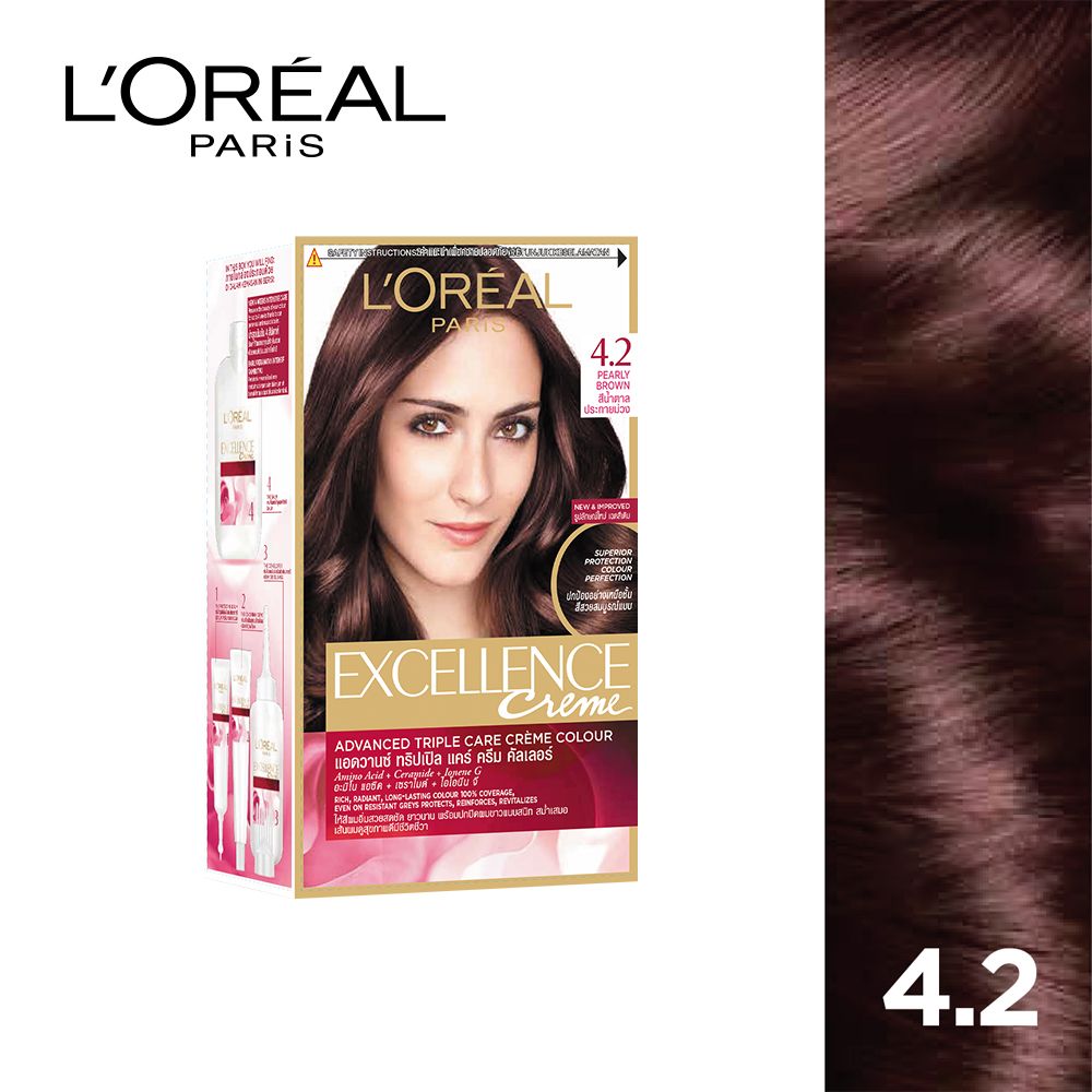 Kem nhuộm dưỡng tóc phủ bạc L'Oréal Paris Excellence Crème 172ml - Nâu ánh tím