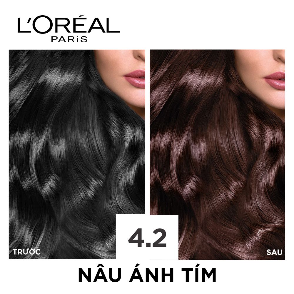 Kem nhuộm dưỡng tóc phủ bạc L'Oréal Paris Excellence Crème 172ml - Nâu ánh tím