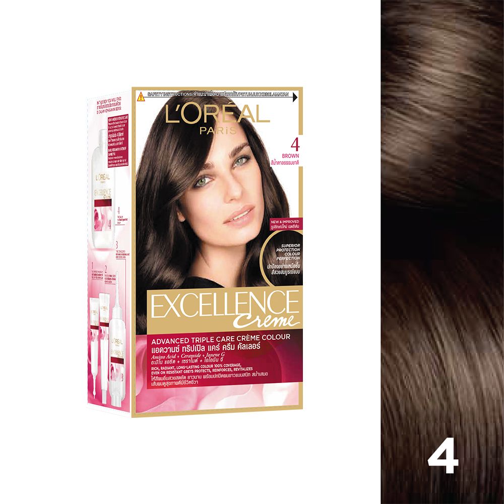 Kem nhuộm dưỡng tóc phủ bạc L'Oréal Paris Excellence Crème 172ml - Nâu tự nhiên
