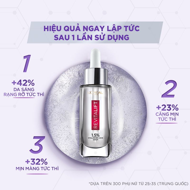 Serum Siêu cấp ẩm sáng da L'Oreal Paris Pure Hyaluronic Acid 1.5% 30ml