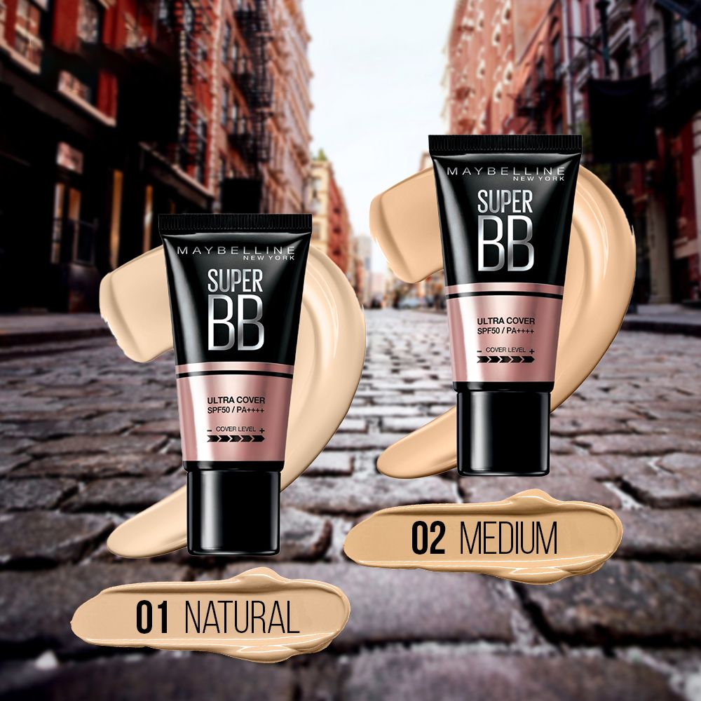 Kem Trang Điểm Bb Che Khuyết Điểm Và Chống Nắng Maybelline New York Super Bb Ultra Cover SPF 50 PA++++ 30ml