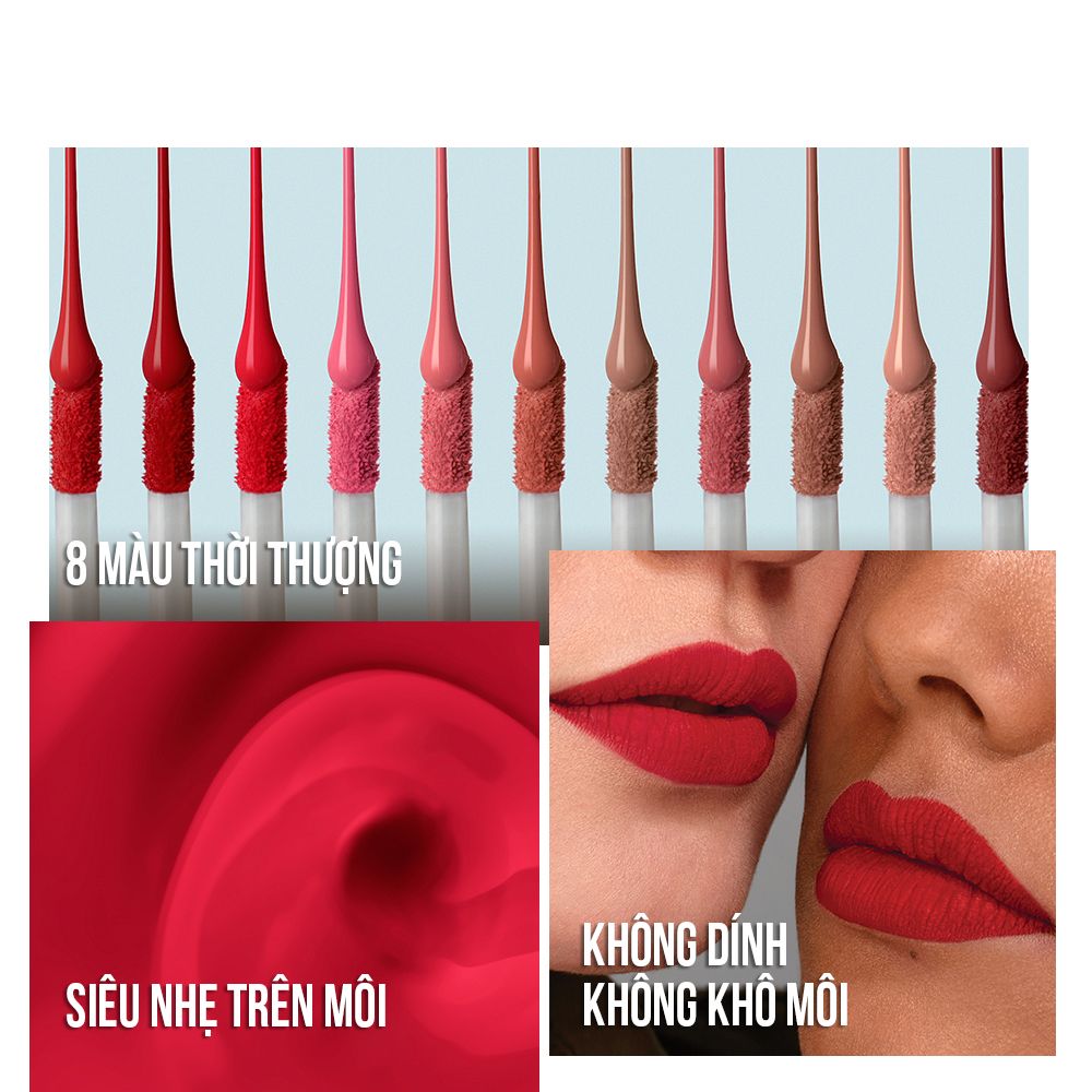 Son Kem Lì Nhẹ Môi Maybelline New York Sensational Liquid Matte Lipstick 7ml