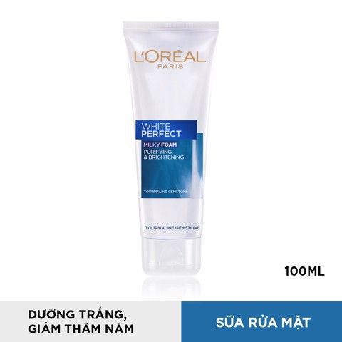 Sữa rửa mặt dưỡng trắng và sáng mịn da L'Oréal Paris White Perfect 50ml