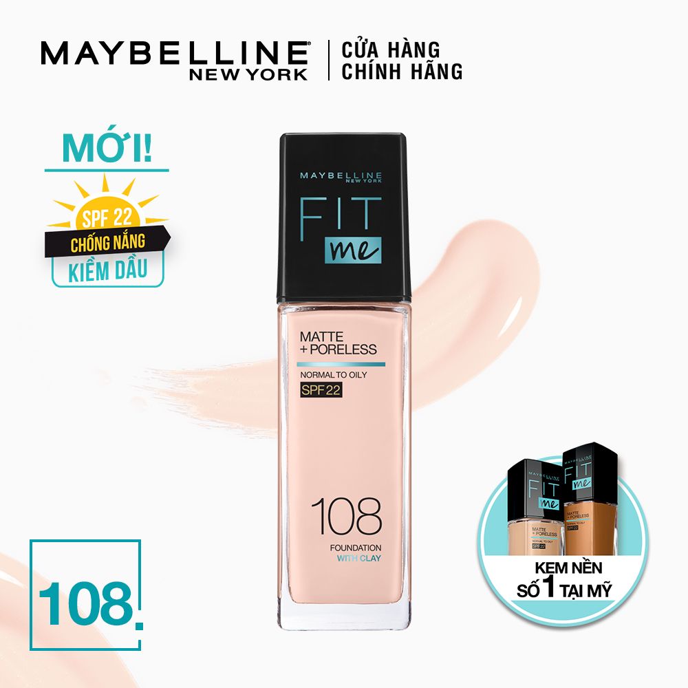 Kem Nền Mịn Nhẹ Kiềm Dầu Fit Me Maybelline New York Matte Poreless Foundation 30ml