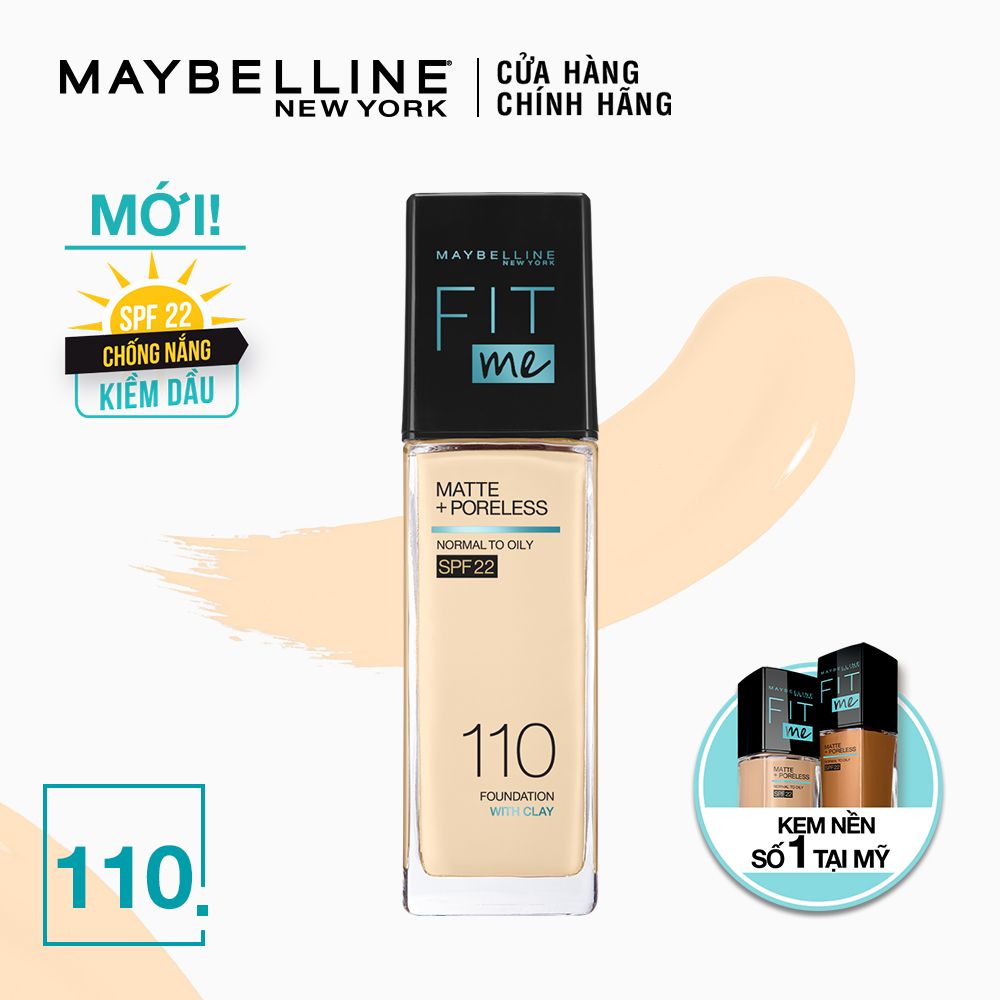 Kem Nền Mịn Nhẹ Kiềm Dầu Fit Me Maybelline New York Matte Poreless Foundation 30ml