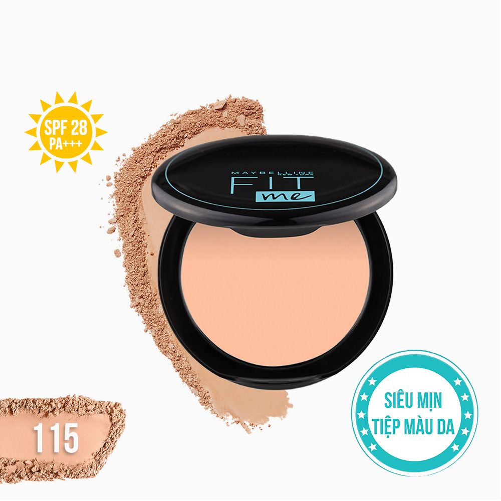 Phấn Nền Kiềm Dầu Chống Nắng 12H SPF28 PA+++ Mịn Lì Lâu Trôi Fit Me Maybelline New York Compact Powder 6g
