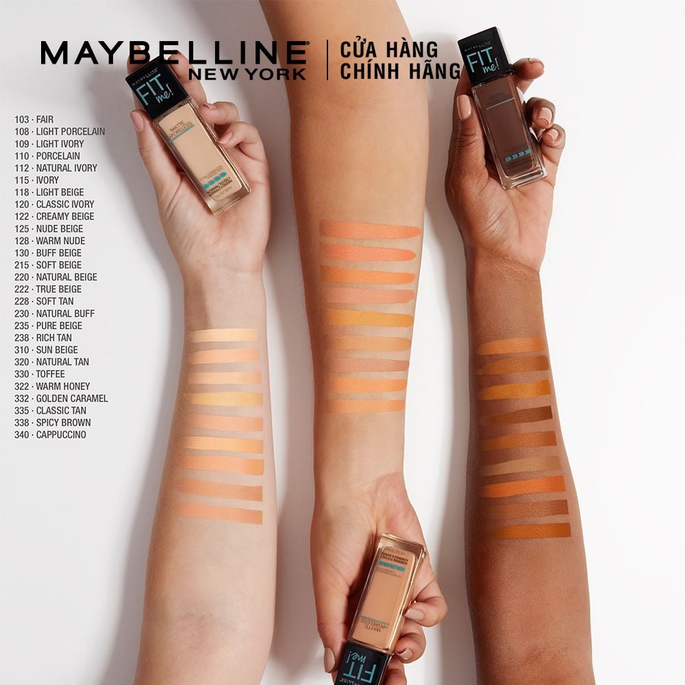 Kem Nền Mịn Nhẹ Kiềm Dầu Fit Me Maybelline New York Matte Poreless Foundation 30ml