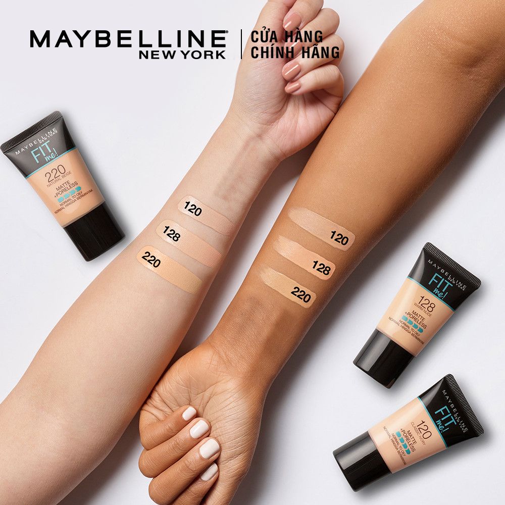 Kem Nền Mịn Nhẹ Kiềm Dầu Fit Me Dạng Tuýp Maybelline New York Matte Foundation 18ml