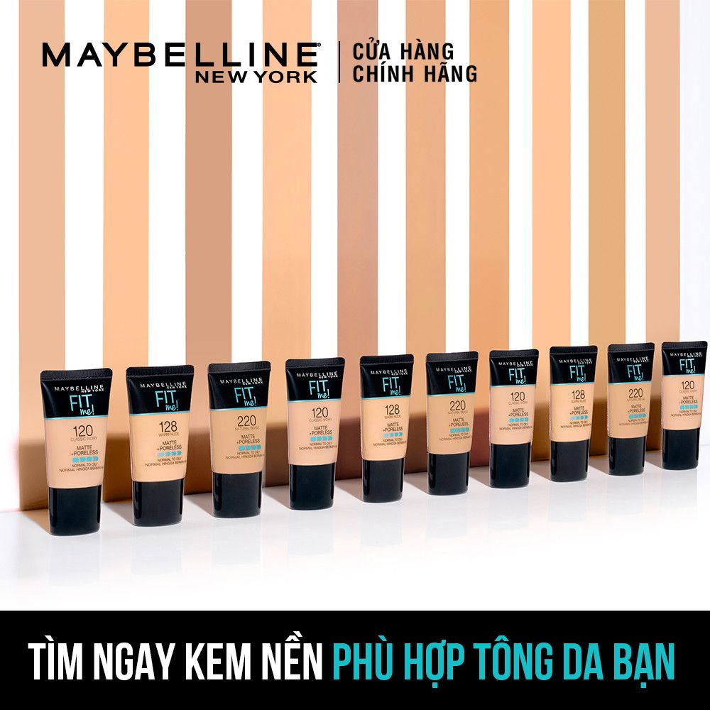 Kem Nền Mịn Nhẹ Kiềm Dầu Fit Me Dạng Tuýp Maybelline New York Matte Foundation 18ml