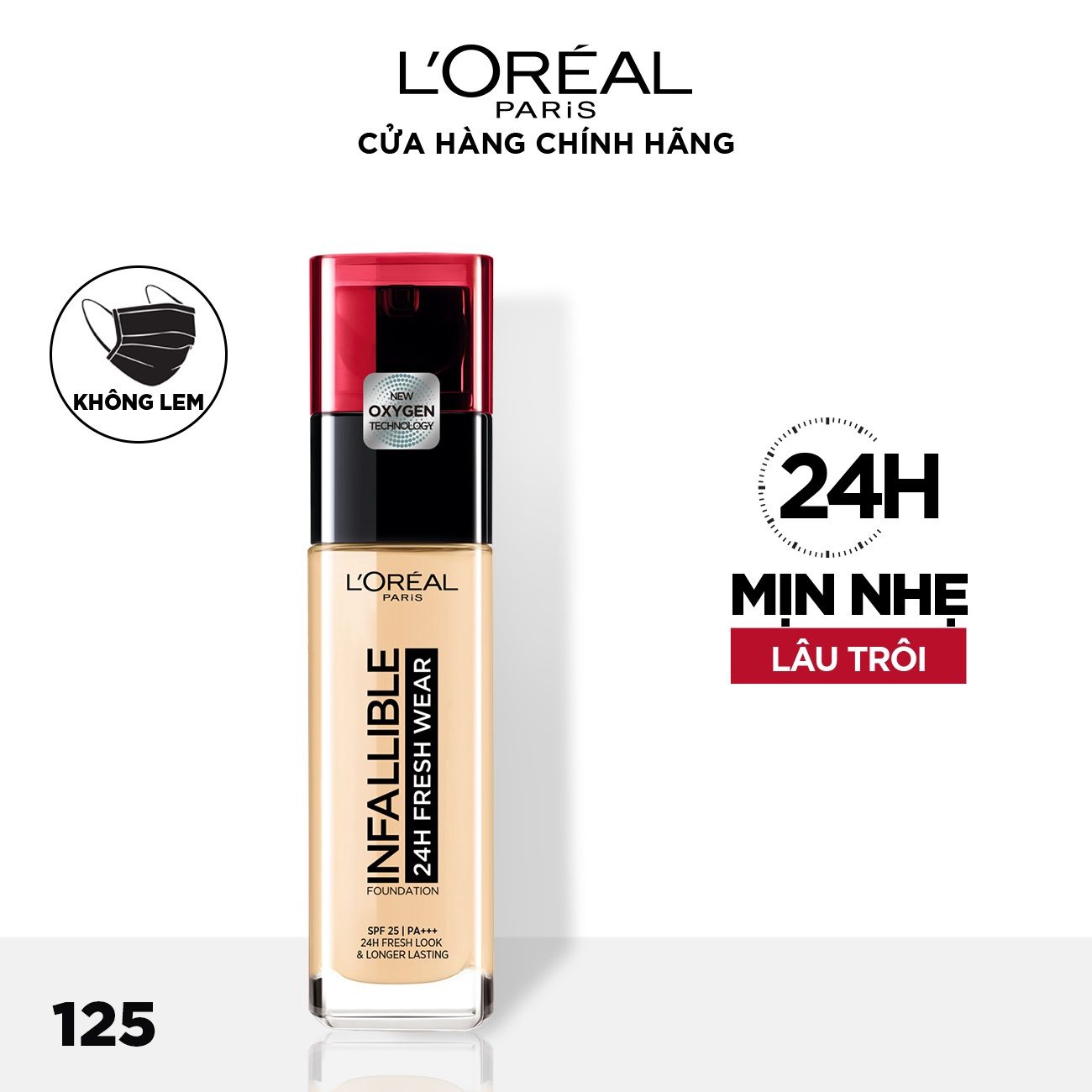 Kem nền mịn nhẹ lâu trôi L'Oréal Paris Infallible Fresh Wear 24h 30ml