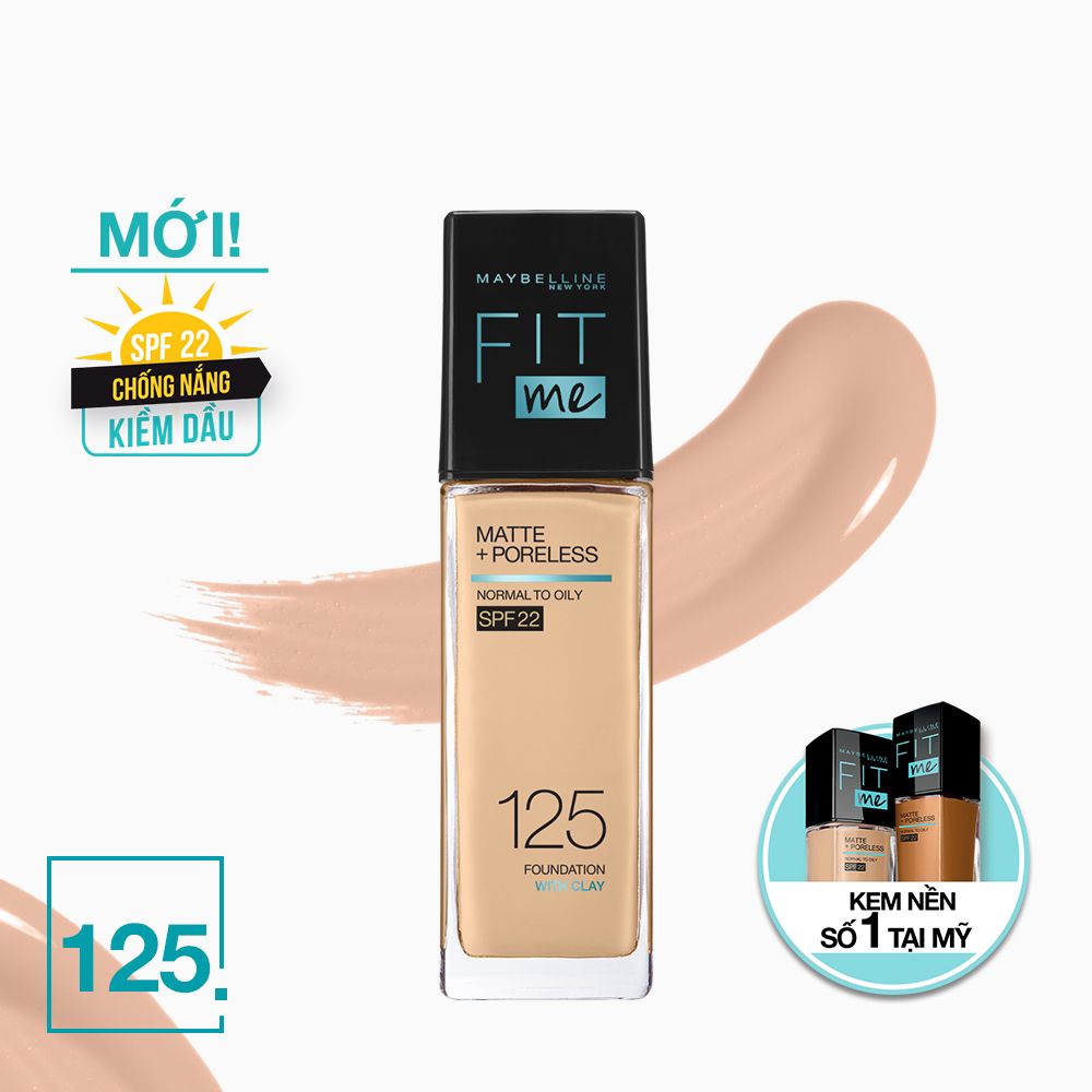 Kem Nền Mịn Nhẹ Kiềm Dầu Fit Me Maybelline New York Matte Poreless Foundation 30ml