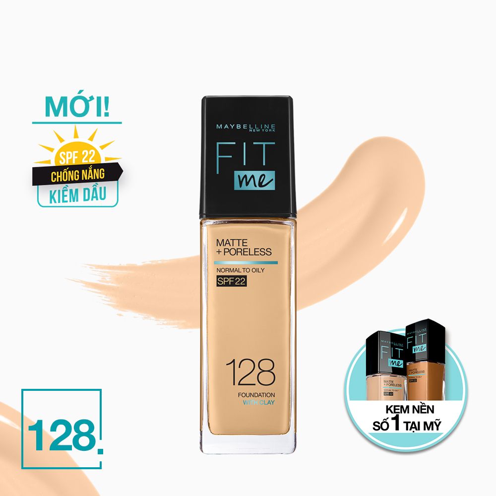 Kem Nền Mịn Nhẹ Kiềm Dầu Fit Me Maybelline New York Matte Poreless Foundation 30ml