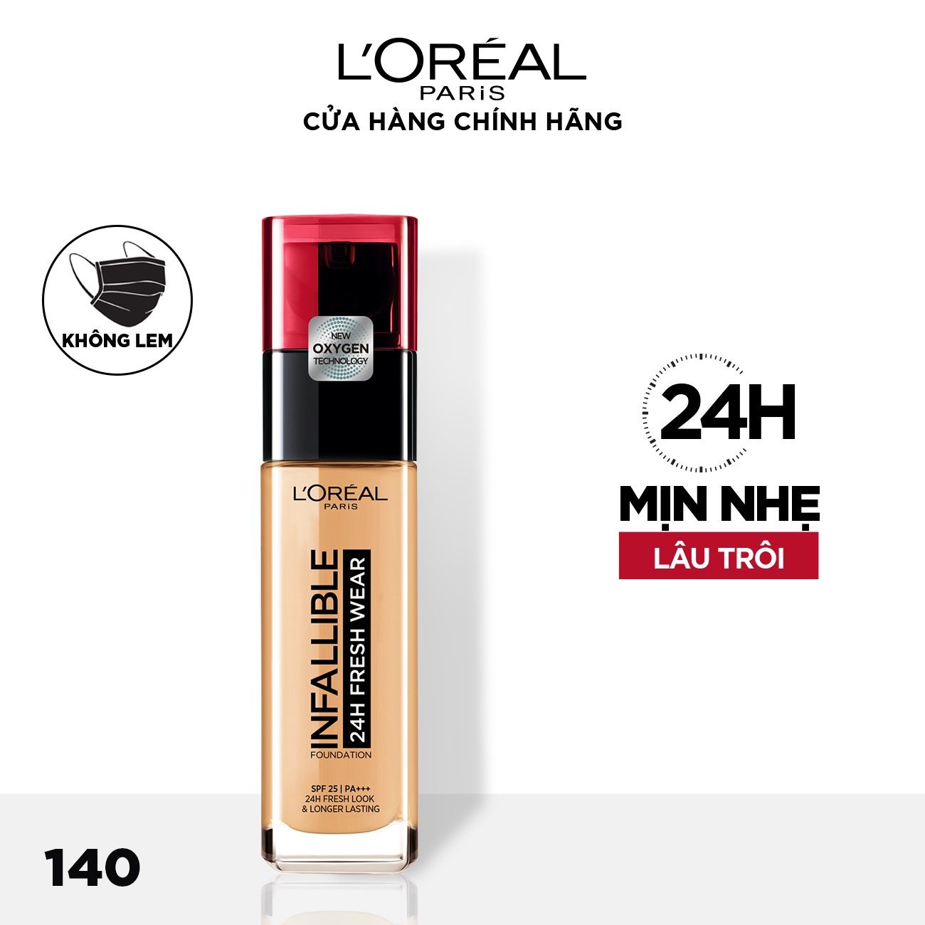 Kem nền mịn nhẹ lâu trôi L'Oréal Paris Infallible Fresh Wear 24h 30ml