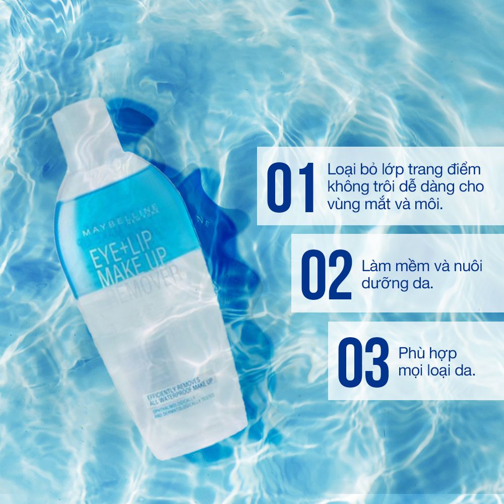 Nước Tẩy Trang Mắt và Môi Chuyên Dụng 2 lớp Maybelline New York Eye & Lip Makeup Remover