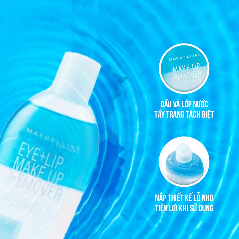 Nước Tẩy Trang Mắt và Môi Chuyên Dụng 2 lớp Maybelline New York Eye & Lip Makeup Remover