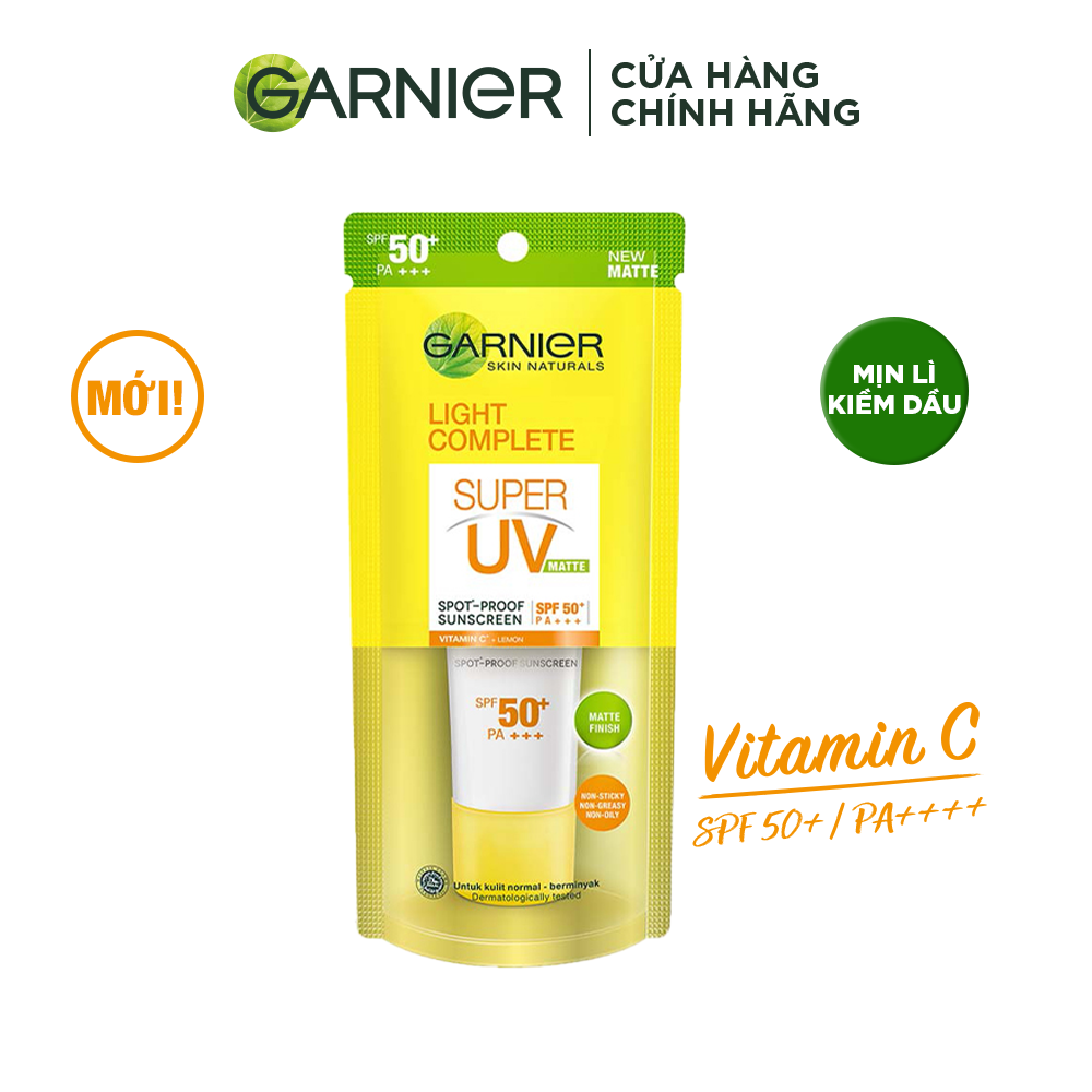 Kem chống nắng kiềm dầu & sáng da Garnier Light Complete Super UV Matte 15ml