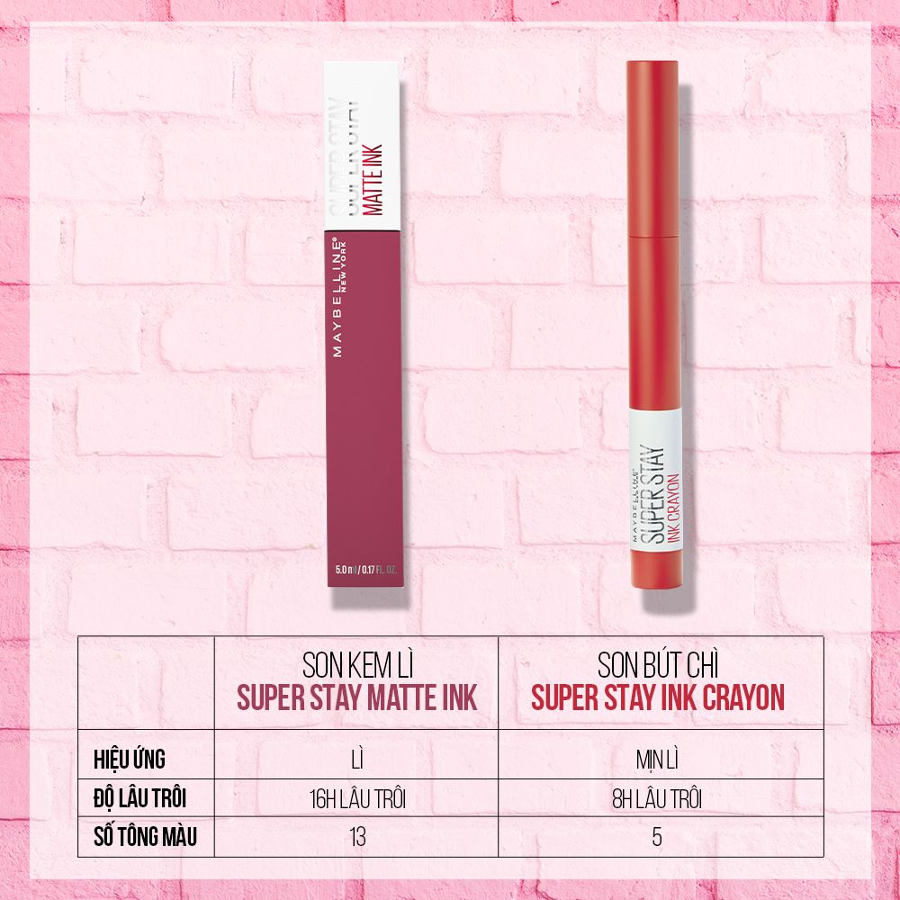 Son Kem Lì 16h Lâu Trôi Maybelline New York Super Stay Matte Ink Lipstick 5ml