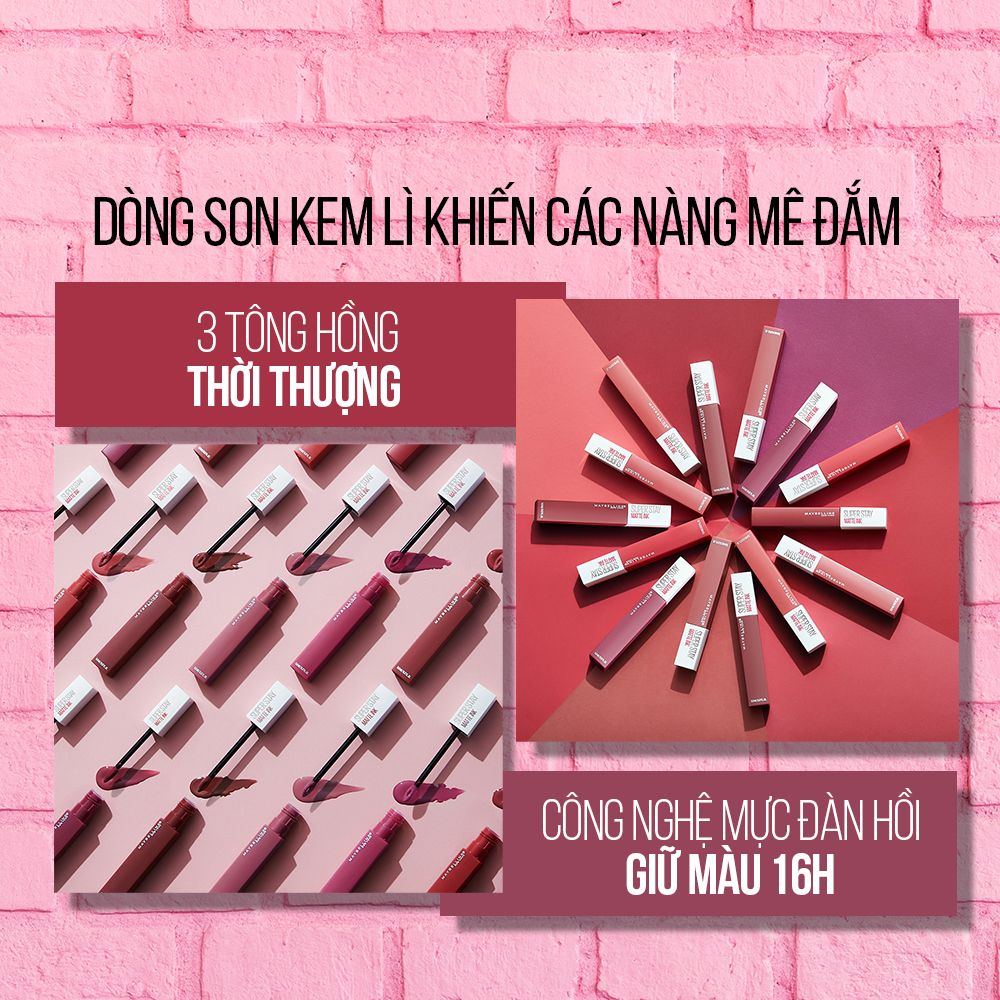 Son Kem Lì 16h Lâu Trôi Maybelline New York Super Stay Matte Ink Lipstick 5ml