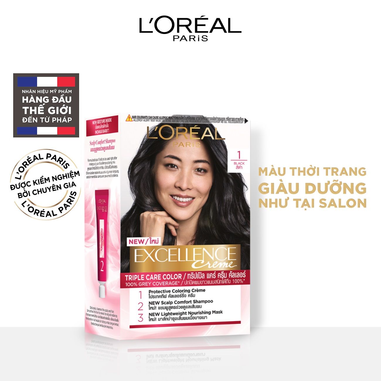 Màu nhuộm dưỡng tóc phủ bạc L'Oreal Paris Excellence Crème 172ml