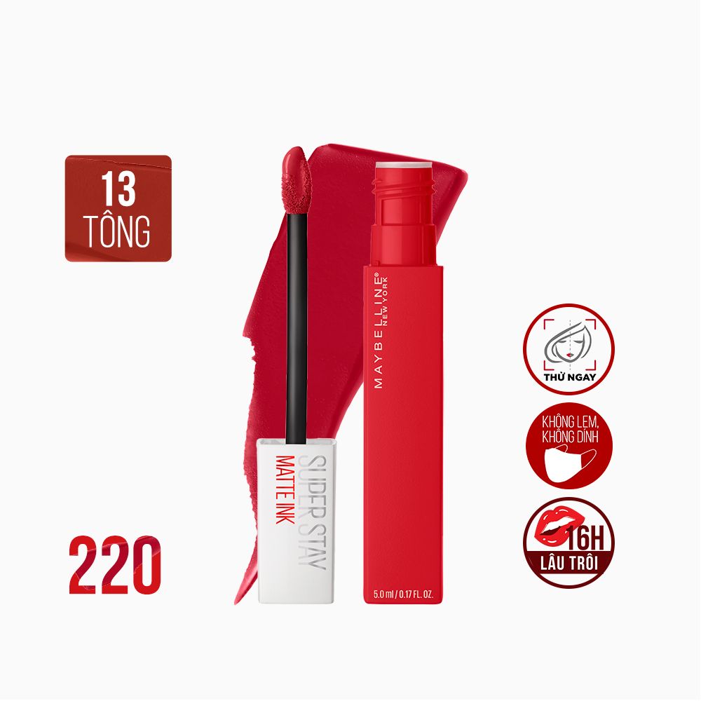 Son Kem Lì 16h Lâu Trôi Maybelline New York Super Stay Matte Ink Lipstick 5ml
