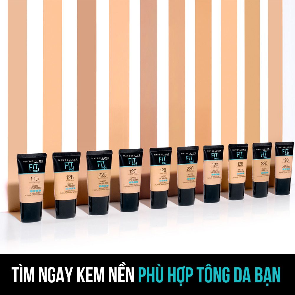 Kem Nền Mịn Nhẹ Kiềm Dầu Fit Me Dạng Tuýp Maybelline New York Matte Foundation 18ml