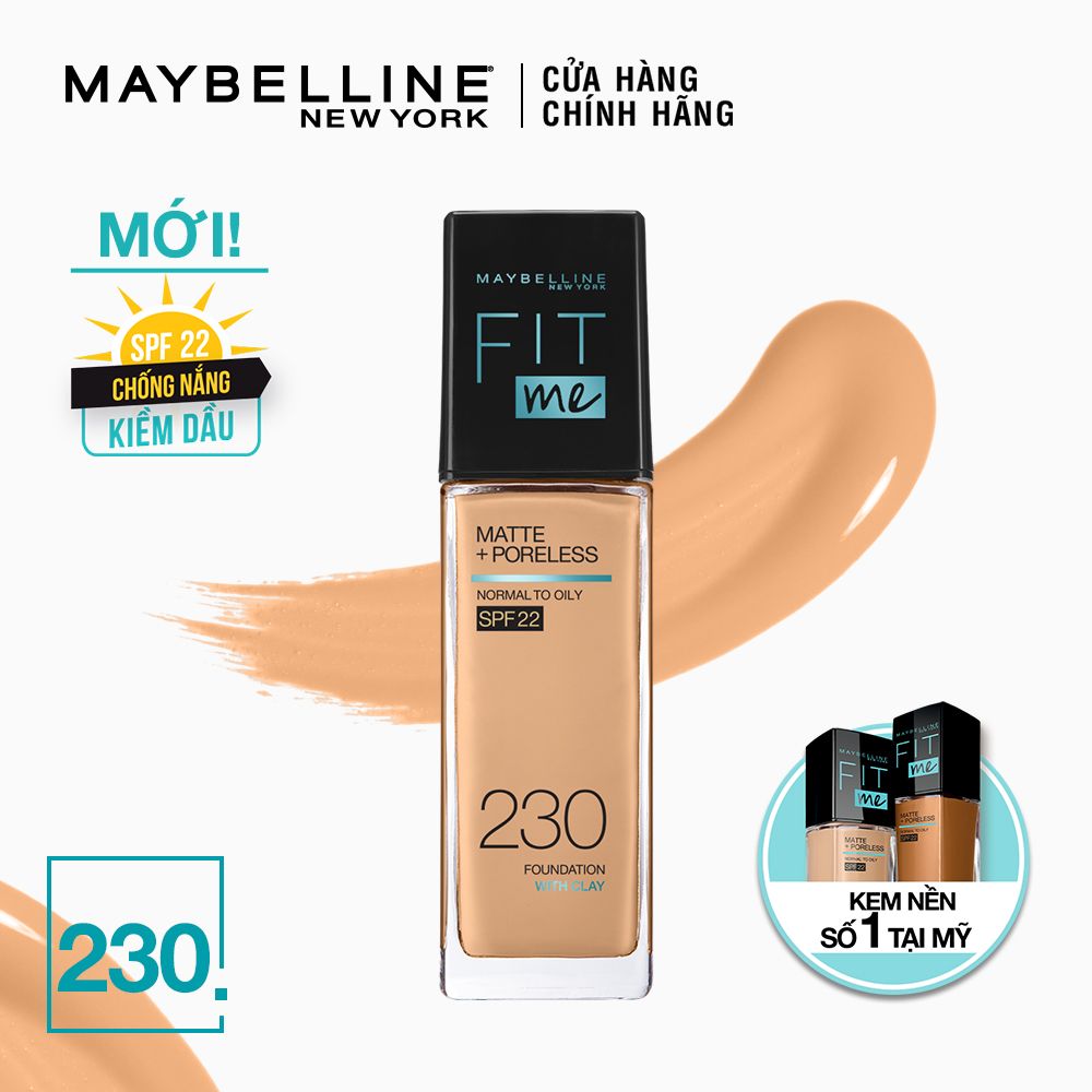 Kem Nền Mịn Nhẹ Kiềm Dầu Fit Me Maybelline New York Matte Poreless Foundation 30ml