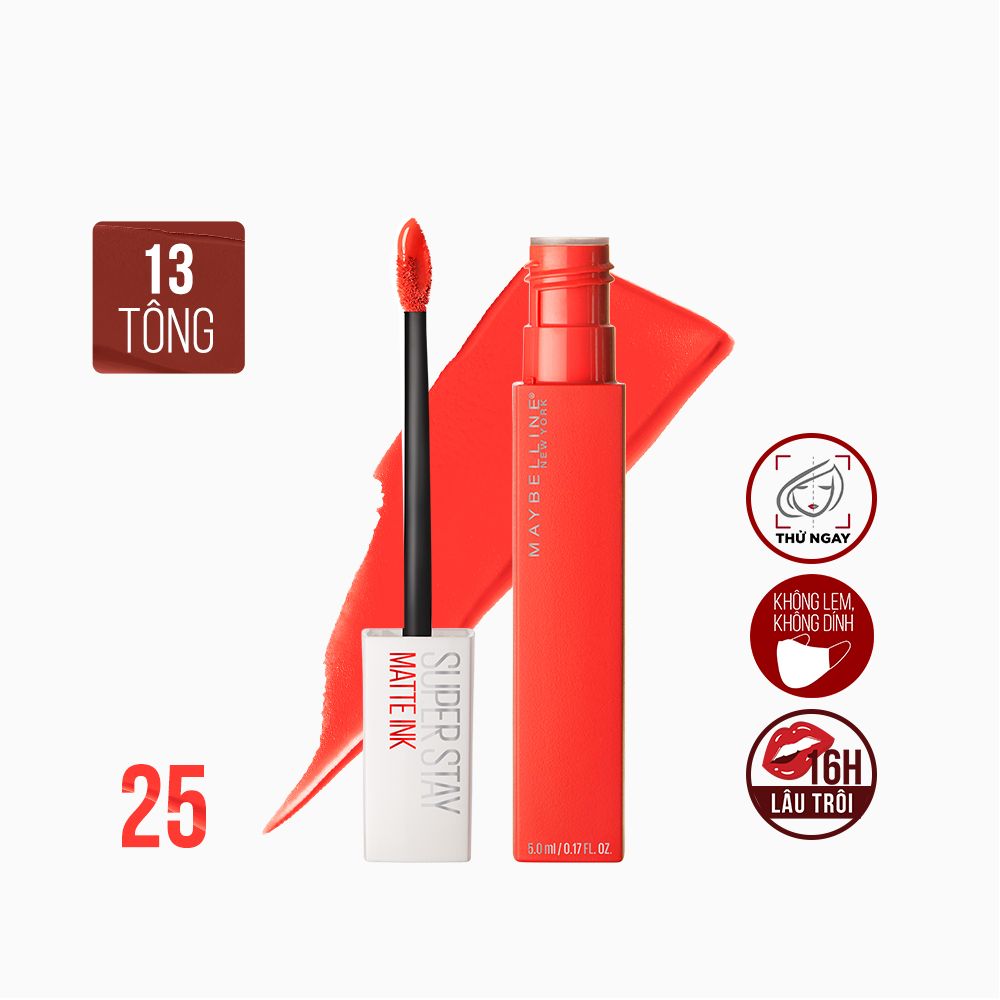 Son Kem Lì 16h Lâu Trôi Maybelline New York Super Stay Matte Ink Lipstick 5ml