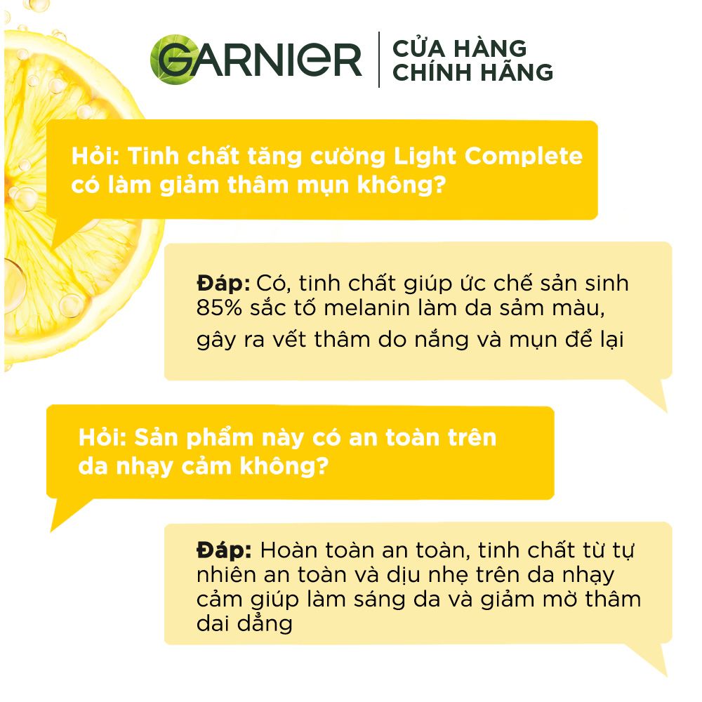 Tinh chất tăng cường sáng da mờ thâm Garnier Light Complete 30x Vitamin C Booster Serum 30ml