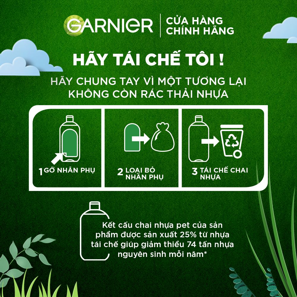 Nước làm sạch và tẩy trang cho da dầu mụn Garnier Micellar Water 400ml