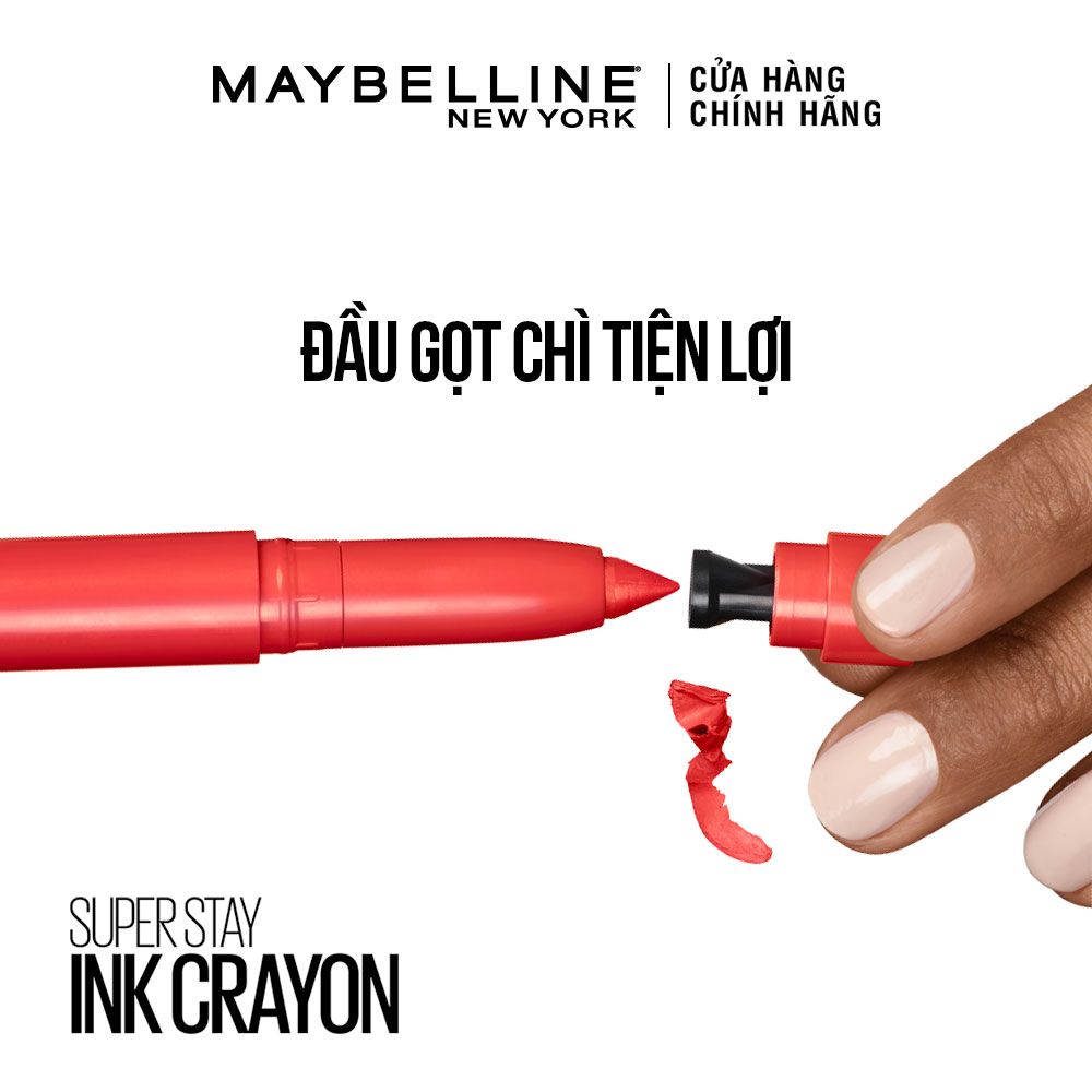 Son Bút Chì Mịn Lì 8h Lâu Trôi Maybelline New York Super Stay Ink Crayon Lipstick 1.2g