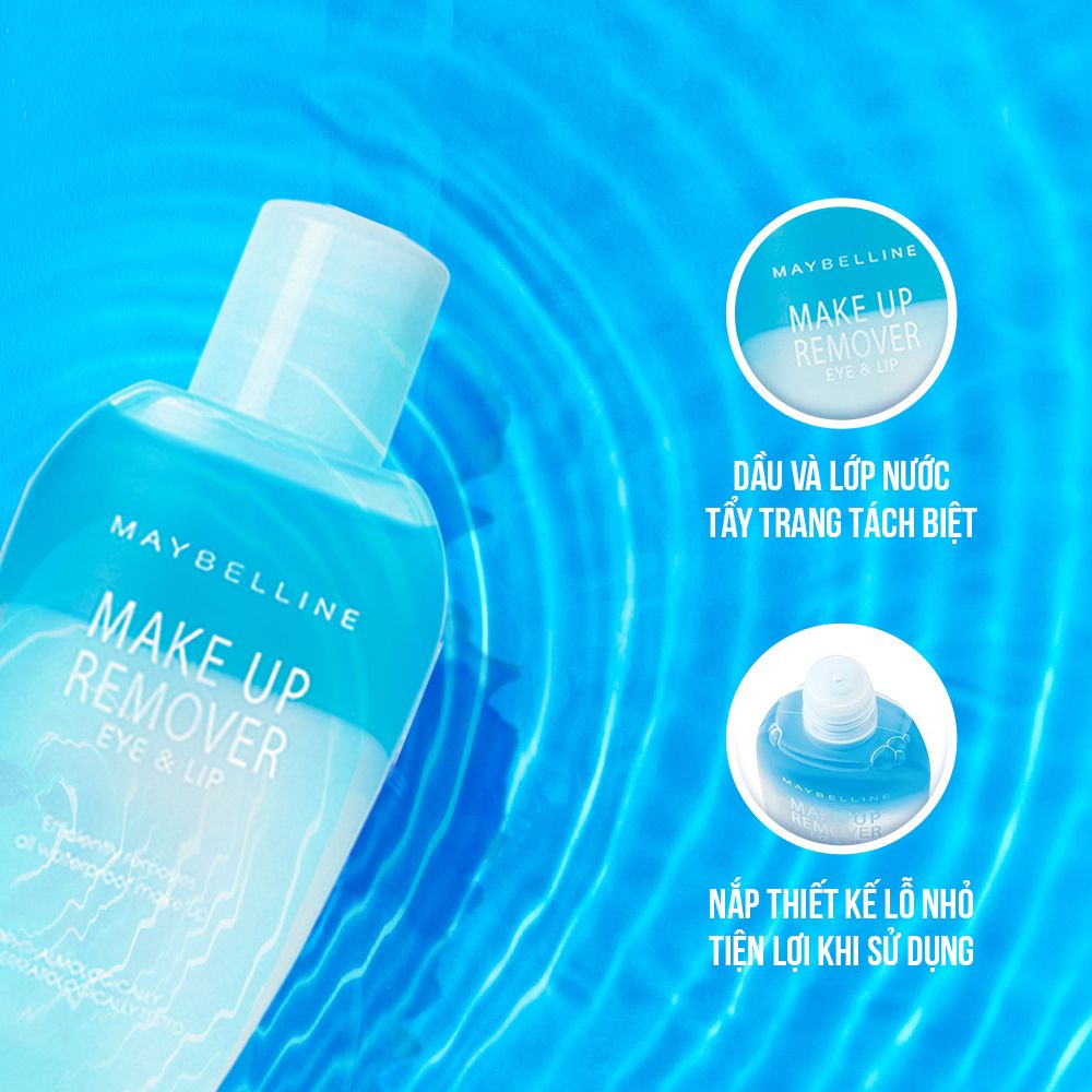 Nước Tẩy Trang Mắt và Môi Chuyên Dụng 2 lớp Maybelline New York Eye & Lip Makeup Remover