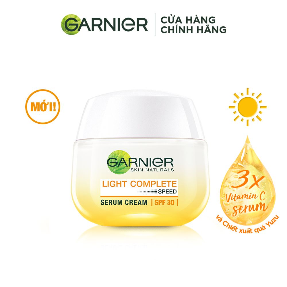 Kem dưỡng serum sáng da ban ngày Garnier Light Complete Vitamin C Serum Cream SPF30 50ml