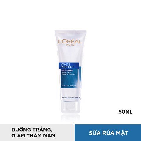Sữa rửa mặt dưỡng trắng và sáng mịn da L'Oréal Paris White Perfect 50ml
