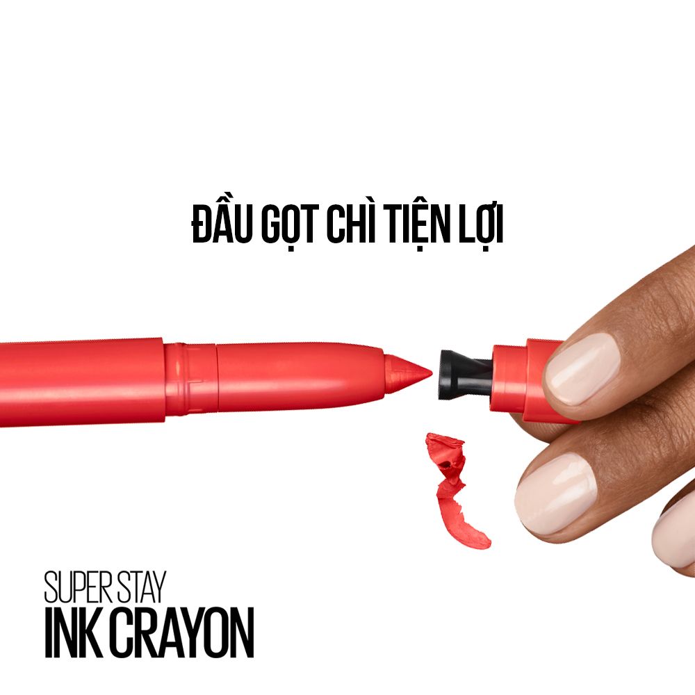 Son Bút Chì Mịn Lì 8h Lâu Trôi Maybelline New York Super Stay Ink Crayon Lipstick 1.2g