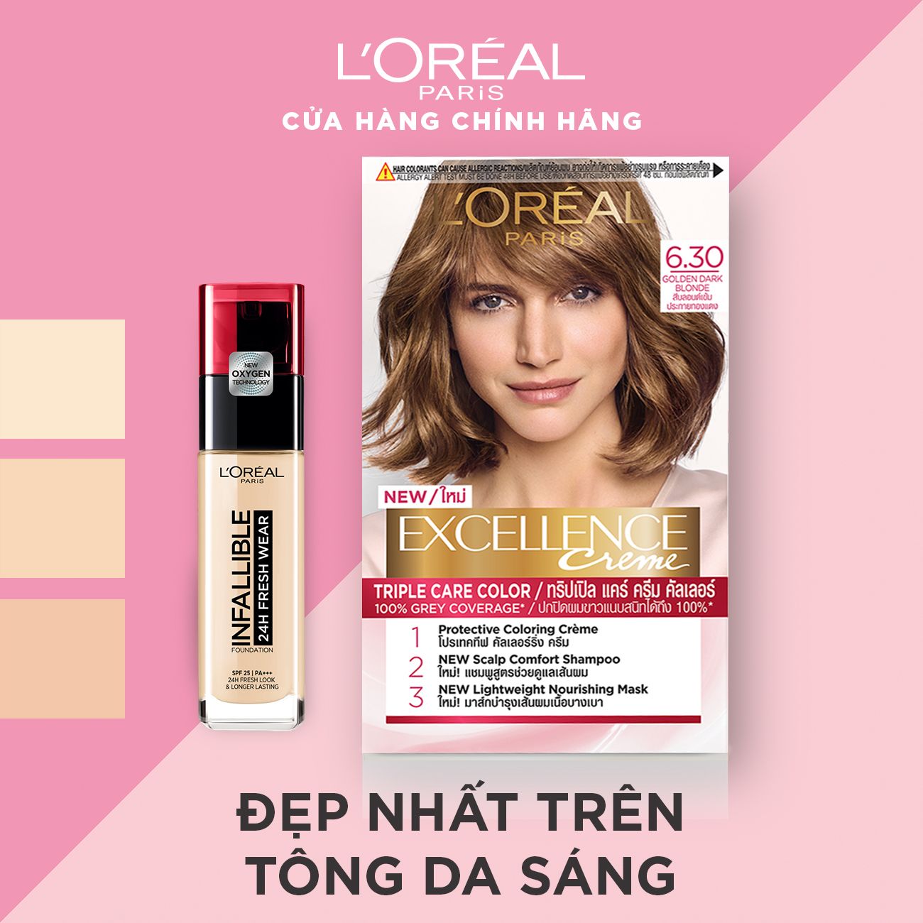 Màu nhuộm dưỡng tóc phủ bạc L'Oreal Paris Excellence Crème 172ml
