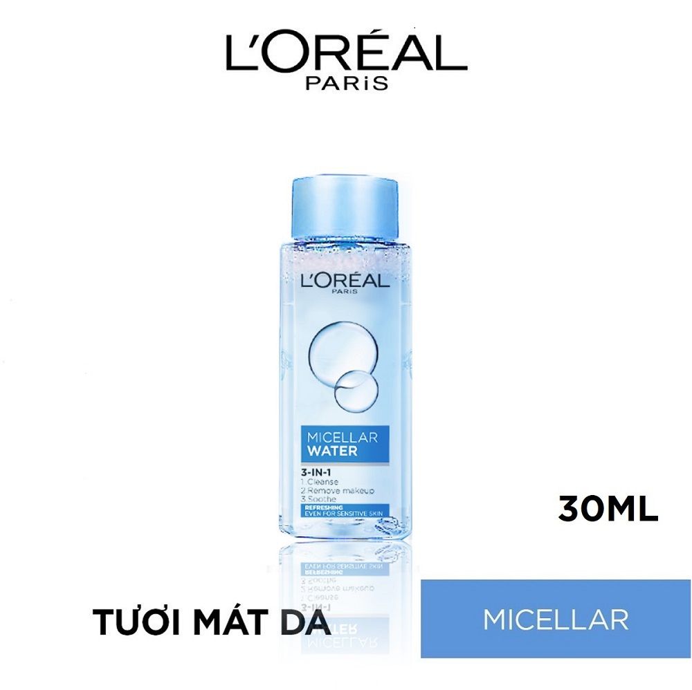 Bộ kem chống nắng & sữa rửa mặt & 2 nước tẩy trang L'Oreal Paris