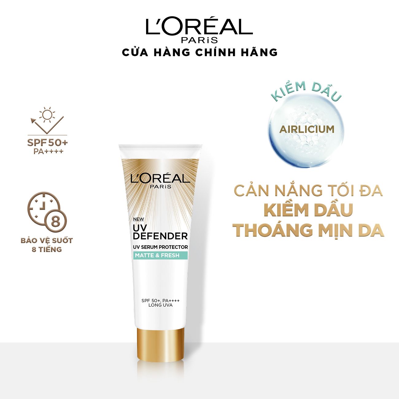 Bộ kem chống nắng & sữa rữa mặt & tẩy trang sạch sâu L'Oreal Paris