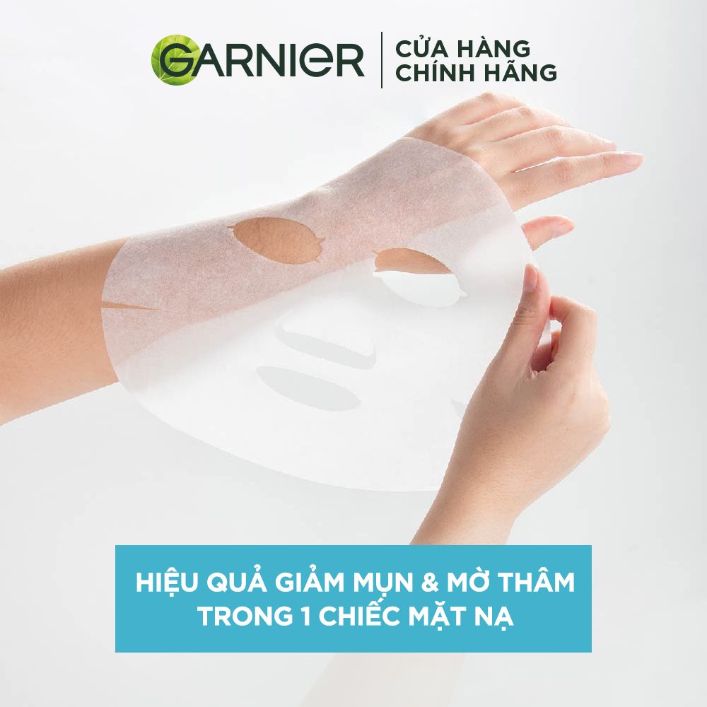 Mặt nạ tinh chất Vitamin C & Salycilic Acid giảm mụn Garnier Bright Complete Anti Acne Serum Mask 23g