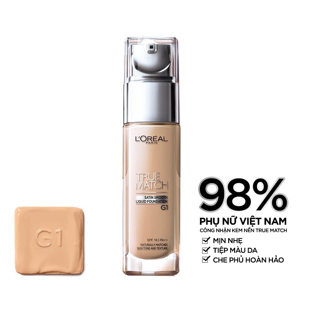 Kem nền mịn da dạng lỏng L'Oréal Paris True Match Liquid Foundation 30ml