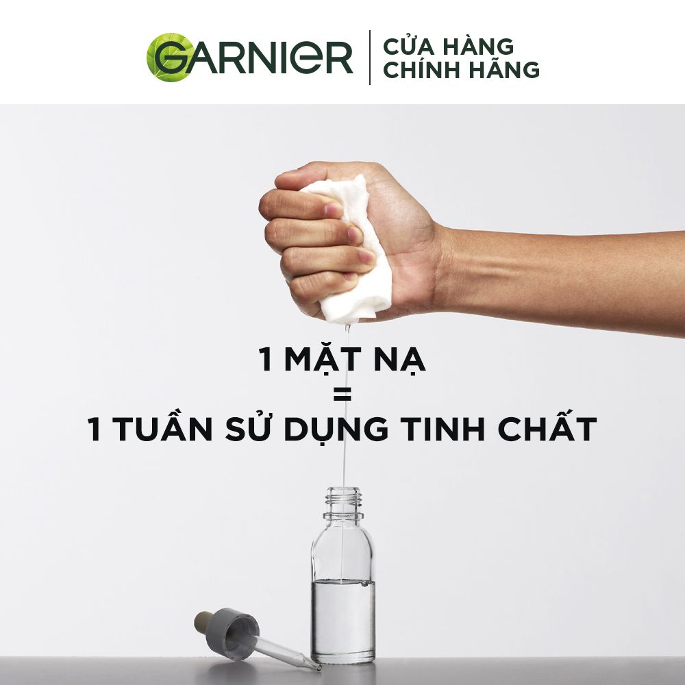 Mặt nạ tinh chất gạo đen & than tre sáng mịn da Garnier Charcoal & Black Rice Serum Mask 28g
