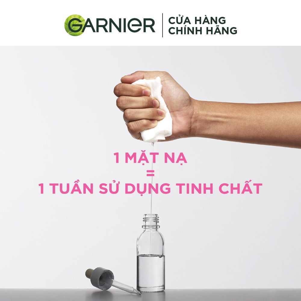 Mặt nạ tinh chất Sakura & Hyarulon căng mướt da Garnier Hydra Bomb Sarura White Serum Mask 28g