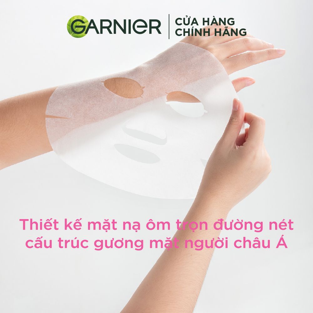 Mặt nạ tinh chất Sakura & Hyarulon căng mướt da Garnier Hydra Bomb Sarura White Serum Mask 28g