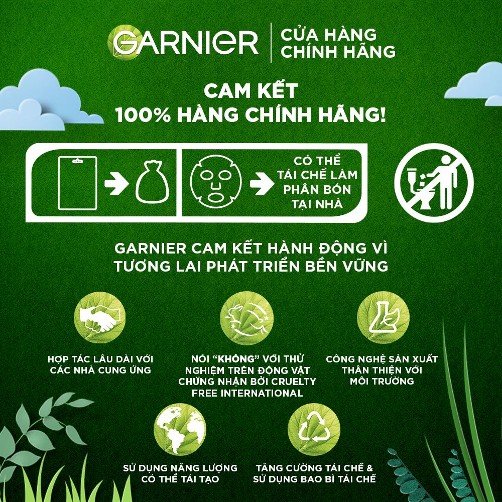 Mặt nạ tinh chất Hoa oải hương & Hyarulon thư giãn da Garnier Hydra Bomb Lavender Serum Mask 28g