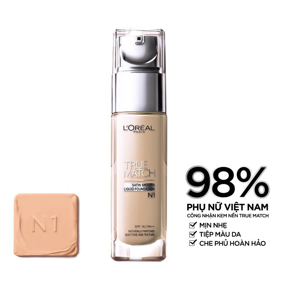 Kem nền mịn da dạng lỏng L'Oréal Paris True Match Liquid Foundation 30ml