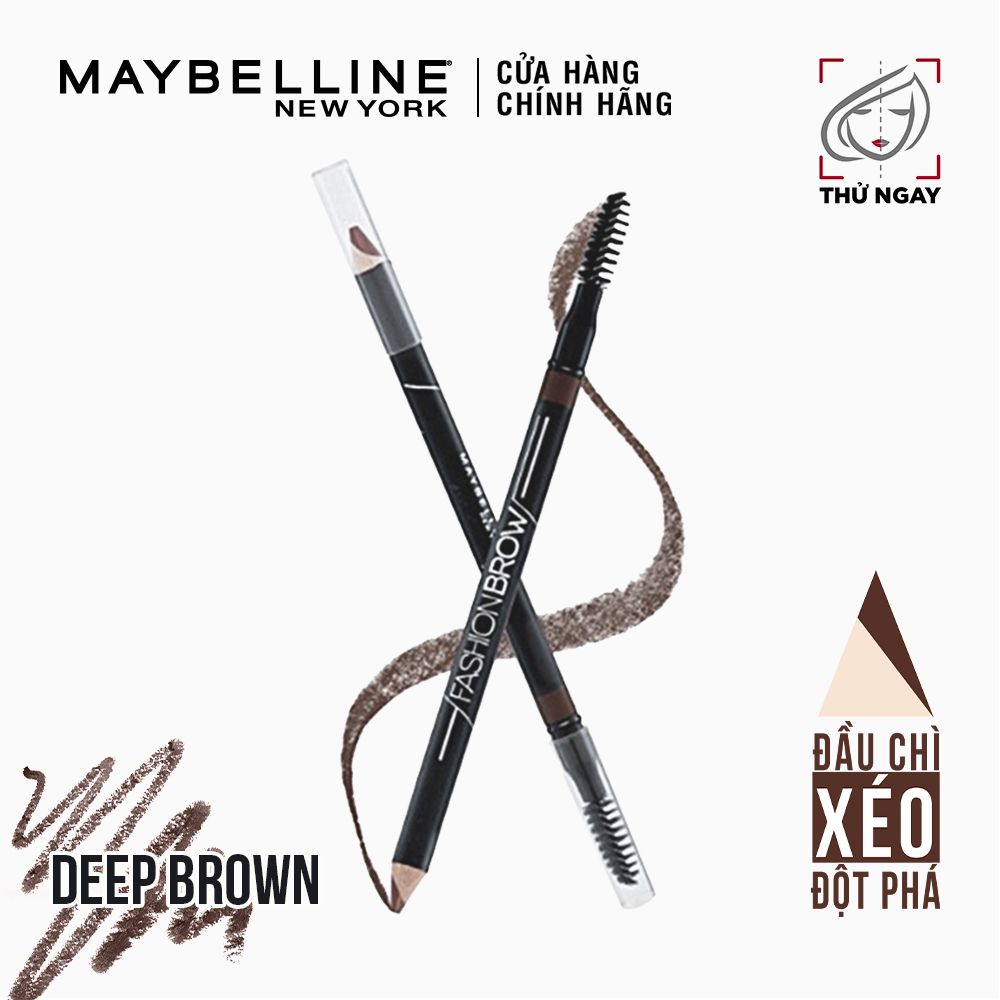 Chì Kẻ Mày 2 Đầu Với Đầu Chì Xéo Mềm Mịn 12H Maybelline New York Fashion Brow Cream Pencil 0.8g