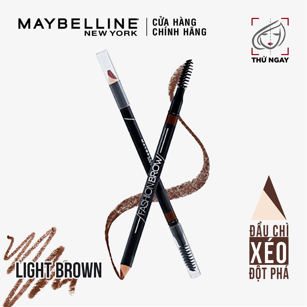 Chì Kẻ Mày 2 Đầu Với Đầu Chì Xéo Mềm Mịn 12H Maybelline New York Fashion Brow Cream Pencil 0.8g