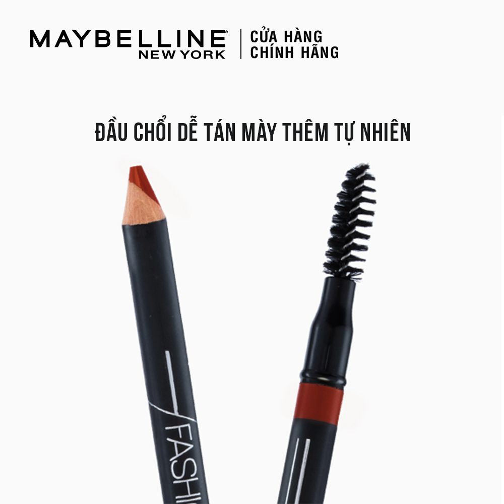 Chì Kẻ Mày 2 Đầu Với Đầu Chì Xéo Mềm Mịn 12H Maybelline New York Fashion Brow Cream Pencil 0.8g
