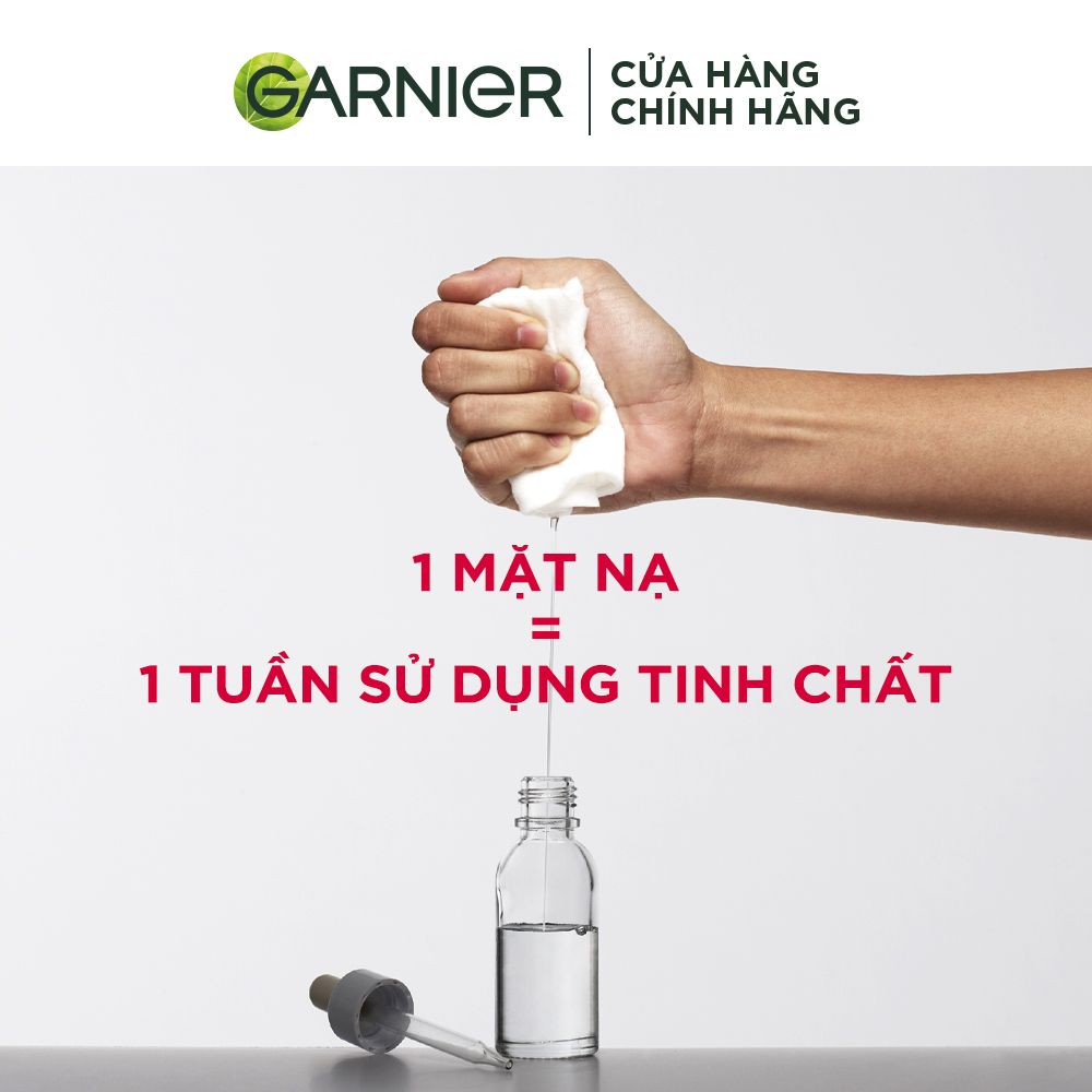 Mặt nạ tinh chất Nho đỏ & Hyaluron săn chắc da Garnier Hydra Bomb Grape Seed Serum Mask 28g