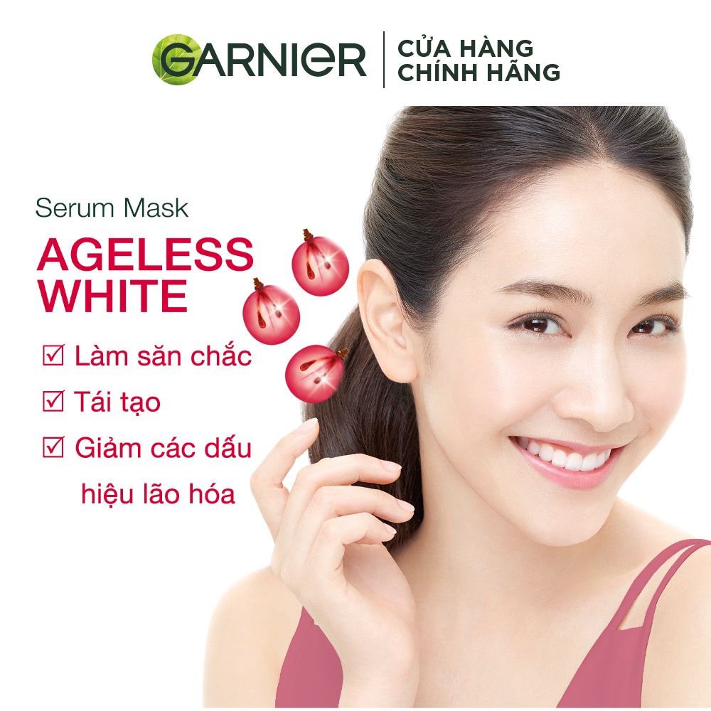 Mặt nạ tinh chất Nho đỏ & Hyaluron săn chắc da Garnier Hydra Bomb Grape Seed Serum Mask 28g