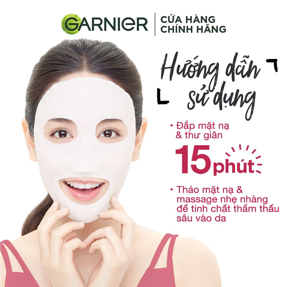 Mặt nạ tinh chất Nho đỏ & Hyaluron săn chắc da Garnier Hydra Bomb Grape Seed Serum Mask 28g